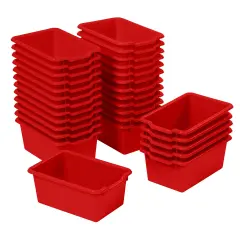 Scoop Front Storage Bins, Multipurpose Organization, 30-Pack Red