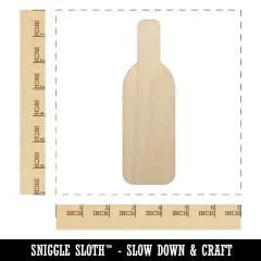 Wine Bottle Solid Unfinished Wood Shape Piece Cutout for DIY Craft Projects