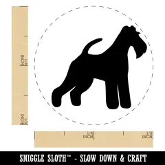 Wire Hair Fox Terrier Dog Solid Self-Inking Rubber Stamp for Stamping Crafting Planners Fuchsia