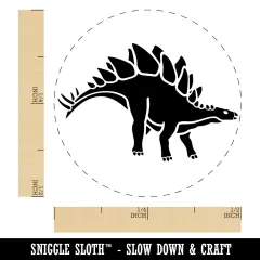 Stegosaurus Dinosaur Self-Inking Rubber Stamp Ink Stamper for Stamping Crafting Planners Lime Green