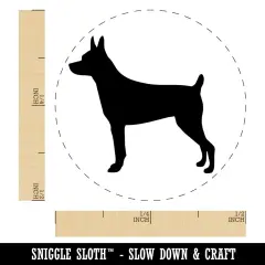 Rat Terrier Dog Solid Self-Inking Rubber Stamp for Stamping Crafting Planners Fuchsia