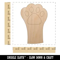 Cute Cat Paw Unfinished Wood Shape Piece Cutout for DIY Craft Projects
