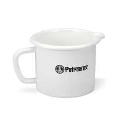 Petromax Warming Pot with Spout, Enameled Steel Saucepan for Heating Milk, Soup, Butter over Stove or Campfire