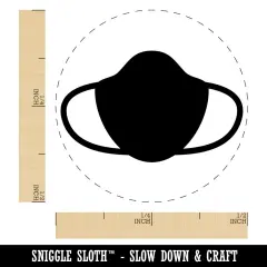 Face Mask Icon Solid Self-Inking Rubber Stamp for Stamping Crafting Planners Purple