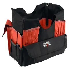 School Smart Caddy Organizer with 43 Pockets, Medium, 14 x 12 x 12 Inches, Black/Red