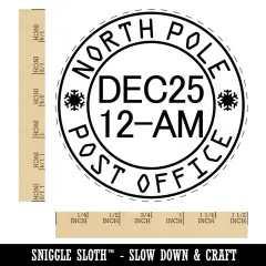 North Pole Christmas Postmark Santa Claus Mail Stamp Self-Inking Rubber Stamp for Stamping Crafting Planners Red