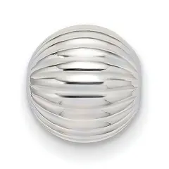 Sterling Silver 8.0mm Corrugated Round Beads 2.2mm Hole - Pack of 4