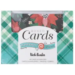American Crafts A2 Cards W/Envelopes (4.375"X5.75") 40/Box-Vicki Boutin Peppermint Kisses
