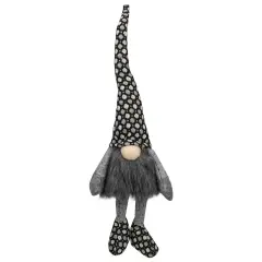 Northlight SittingGnome with Matching Hat and Shoes Christmas Figure - 18" - Gray and Black