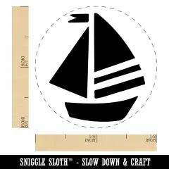 Summer Sailboat Sailing Self-Inking Rubber Stamp Ink Stamper for Stamping Crafting Planners Orange