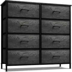 Sorbus Extra Wide Dresser Organizer With 8 Drawers - Large Storage Furniture for Bedroom, Hallway, Living Room, Nursery & Closet Rustic black