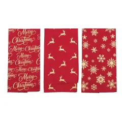 Glistening Gold Printed Kitchen Towel Set of 3
