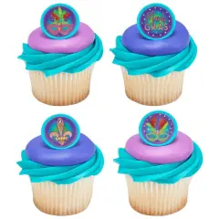 Mardi Gras Celebration Cupcake Rings, 12ct
