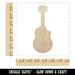 Guitar Music Unfinished Wood Shape Piece Cutout for DIY Craft Projects