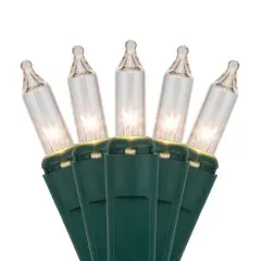 41w 100 Clear Mini Lights with Green Wire in 6-in Spacing