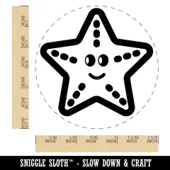 Starfish Doodle Self-Inking Rubber Stamp for Stamping Crafting Planners Red
