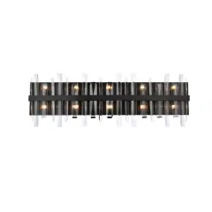 Serena 36 inch crystal bath sconce in black