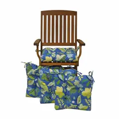 16-inch Outdoor Spun Polyseter Square Tufted Chair Cushions (Set of 4) - Skyworks Caribbean