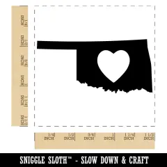 Oklahoma State with Heart Self-Inking Rubber Stamp Ink Stamper Black
