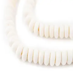 The Bead Chest White Bone Mala Disk Beads (8mm)