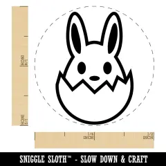 Easter Bunny Hatching Egg Shell Self-Inking Rubber Stamp for Stamping Crafting Planners Yellow