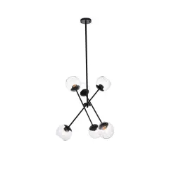 Axl 24 inch pendant in black with clear shade