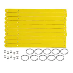 1/2" Blank Leather Keychains Kit - 10 Pre-Cut Blank Keyrings for Stamping & Engraving Yellow