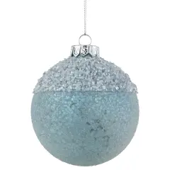 Northlight 4" Silver and Blue Beaded Glass Christmas Ornament