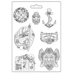 Stamperia Soft Maxi Mould A4-Songs Of The Sea Over The Sea