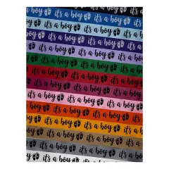 It's a Boy Baby Feet Shower Satin Ribbon for Bows Gift Wrapping - 1" - 3 Yards Light Pink Ribbon