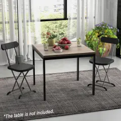 2 Pieces Outdoor Folding Chair Set with Sturdy Frame and Ergonomic Backrest Black