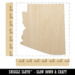 Arizona State Silhouette Unfinished Wood Shape Piece Cutout for DIY Craft Projects