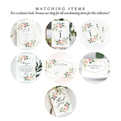 All Occasion Invitations with Envelopes, Geometric Floral, Cards for Your Wedding, Reception, Bridal or Baby Shower, Engagement and Birthday Party, 5"x7" (25 Invitations and Envelopes)