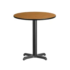 Emma and Oliver 24" Round Laminate Table Top with 22"x22" Table Height Base Natural