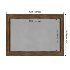 Alexandria Wood Framed Magnetic Board Alexandria Brown