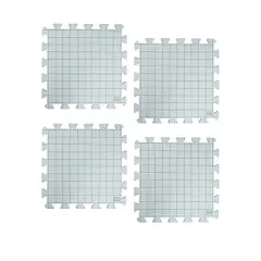 Interlocking Needlepoint, Knitting, and Crochet Blocking Boards, 12'' W x 12'' L, White, 4 Pc
