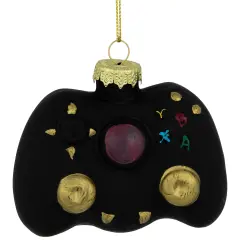 Northlight Game Controller Glass Christmas Hanging Ornament - 4" - Black