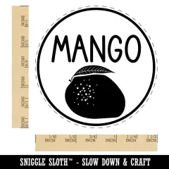 Mango Text with Image Flavor Scent Fruit Self-Inking Rubber Stamp for Stamping Crafting Planners Red