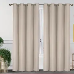 55'' X 84'' Solid Thermal Blackout Panels- 2 Pack (15 Colors) Beige