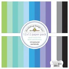 Doodlebug Double-Sided Paper Pack 12"X12" 12/Pkg-Textured, Snow Much Fun