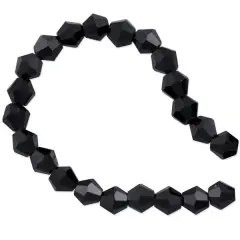 Valued Faceted Bicone 6mm Crystal Beads Jet Black