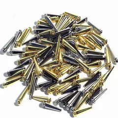 WE Games Premium Tapered Easy Grip Cribbage Pegs - Set of 90 (Brass, Chrome, Black Metal)