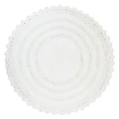 DII Gray Large Oval Crochet Bath Mat