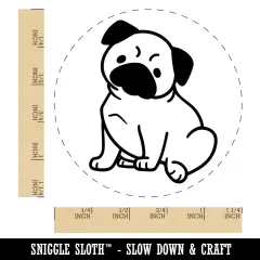 Pug Sitting Dog Rubber Stamp for Stamping Crafting Planners