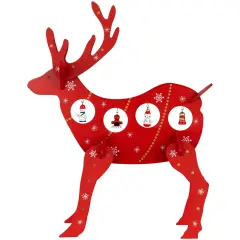 Northlight Reindeer Cut-Out Ornament Holder Christmas Decoration - 13.25" - Red and White