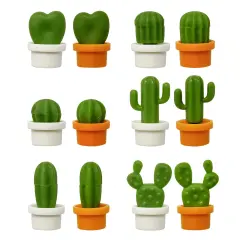 Wrapables Novelty Refrigerator Magnets for Kitchen, Whiteboards, Cabinets, and Lockers (Set of 12) Mini Cactus