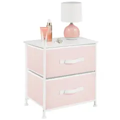 mDesign Night Stand / End Table Storage Tower with 2 Drawers