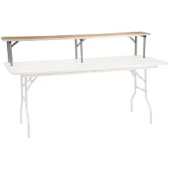 Emma and Oliver 72'' x 12'' x 12'' Birchwood Bar Top Riser with Silver Legs Natural