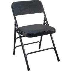 Emma and Oliver 4-pack Padded Metal Folding Chair - Fabric Seat BlackFabric/Black