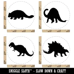 Dinosaurs T-Rex Brontosaurus Stegosaurus Ankylosaurus Rubber Stamp Set for Stamping Crafting Planners